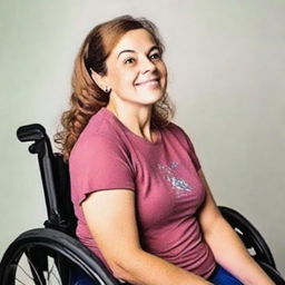 Generate a dignified and inspiring portrait of a person with a physical disability. Make sure the image highlights their strength, resilience, and individuality.