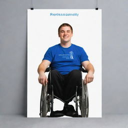 Create a captivating and inspirational poster featuring a portrait of a person with a physical disability. The poster should emphasize their bravery, resilience, and individual character.