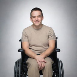 Create a captivating and inspirational poster featuring a portrait of a person with a physical disability. The poster should emphasize their bravery, resilience, and individual character.