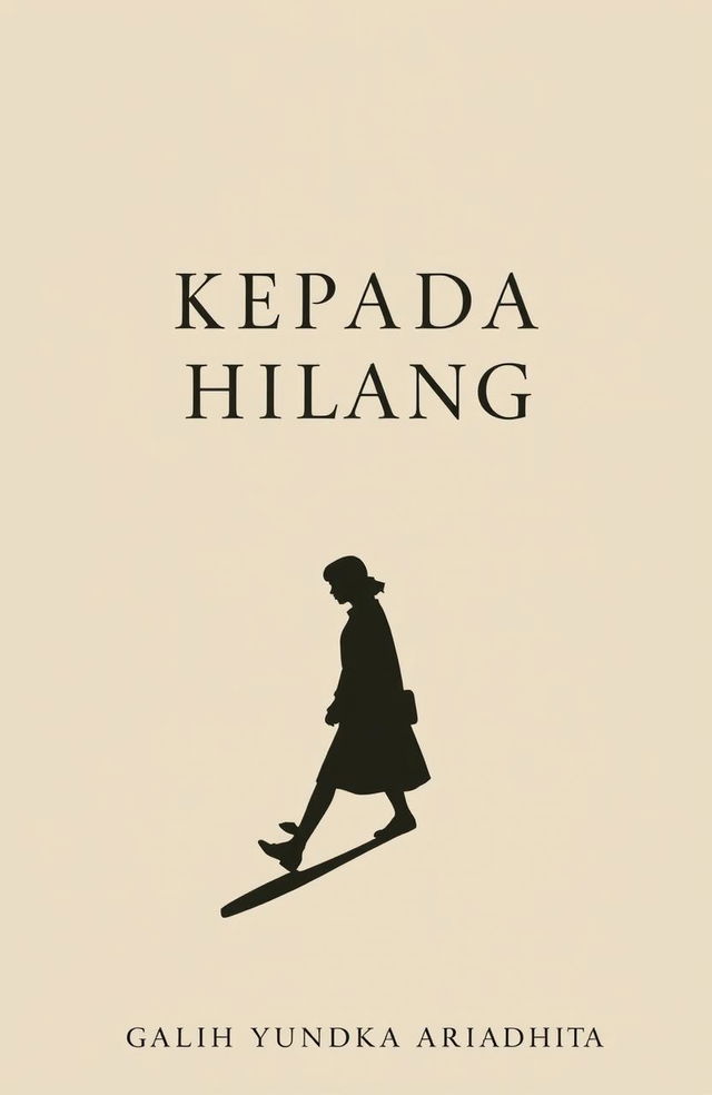 A classic and minimalist book cover for a novel titled 'KEPADA YANG HILANG'