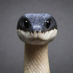 A sleek, athletic snake wearing a sweatband on its 'head', its scales glistening as it swiftly moves, exuding a sense of dynamism and determination.