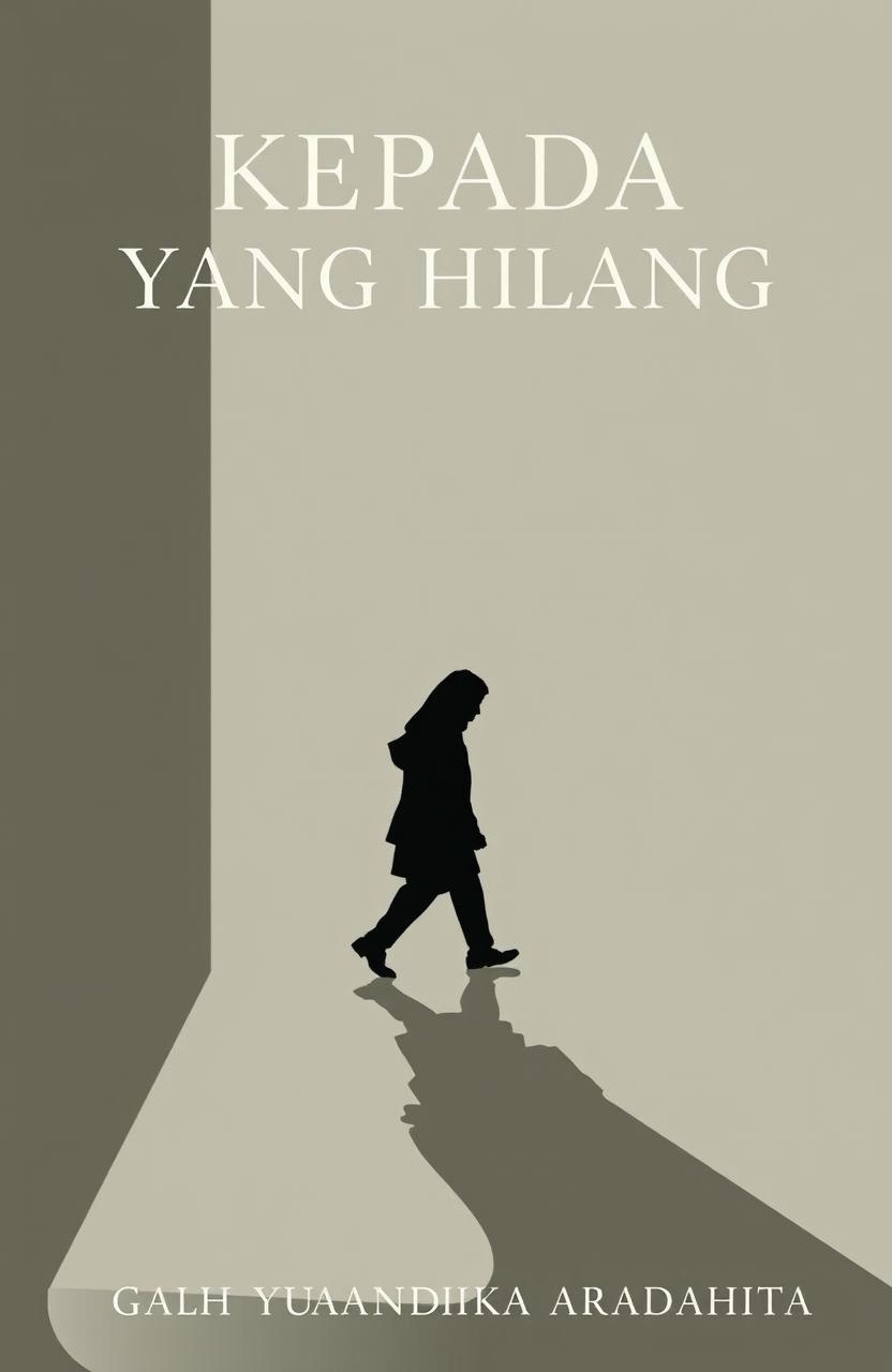 A minimalist classic novel cover for a book titled 'KEPADA YANG HILANG'