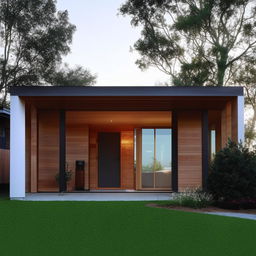 Design of an 18x40 house with a modern architectural style, natural light-filled rooms and spacious backyard.