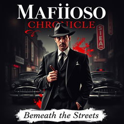 A captivating book cover design featuring a classic mafioso theme