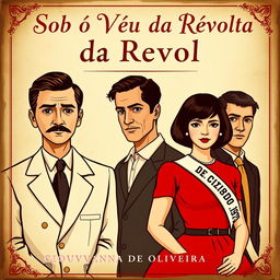 A vintage book cover design featuring the characters Josébel, Jairo, Inácio, and the protagonist Cecília