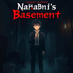 A chilling horror movie poster titled 'Nanami's Basement'