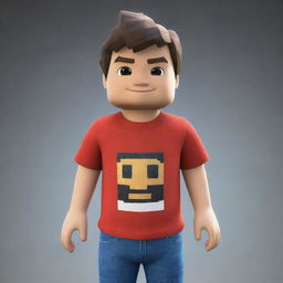 A digital representation of an average Roblox player. Avatar displays typical attire: a T-shirt, jeans, and a blocky structure with bright, expressive eyes.