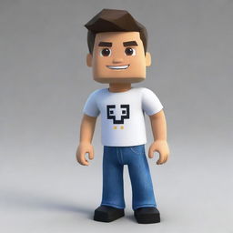 A digital representation of an average Roblox player. Avatar displays typical attire: a T-shirt, jeans, and a blocky structure with bright, expressive eyes.