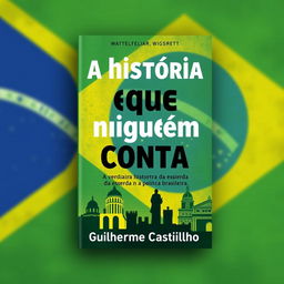 A stunning e-book cover design for 'A história que ninguém conta: A verdadeira história da esquerda na política brasileira'