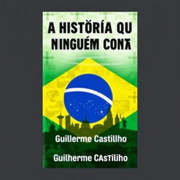 A stunning e-book cover design for 'A história que ninguém conta: A verdadeira história da esquerda na política brasileira'