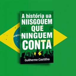 A stunning e-book cover design for 'A história que ninguém conta: A verdadeira história da esquerda na política brasileira'