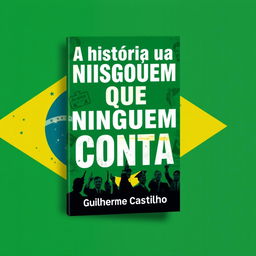 A stunning e-book cover design for 'A história que ninguém conta: A verdadeira história da esquerda na política brasileira'