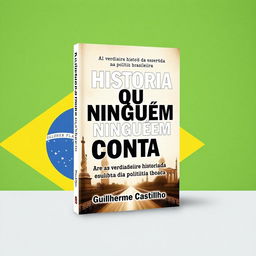 A stunning e-book cover design for 'A história que ninguém conta: A verdadeira história da esquerda na política brasileira'