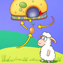 A colorful and informative illustration depicting a cell membrane undergoing endocytosis