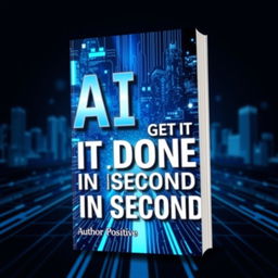 A visually striking 3D eBook cover design featuring the title 'AI CAN GET IT DONE IN SECONDS' prominently displayed in bold, modern typography, with careful attention to spelling