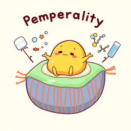 A delightful illustration of Gudetama, the lazy egg character from Sanrio, depicted in a cartoon style without any text