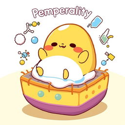 A delightful illustration of Gudetama, the lazy egg character from Sanrio, depicted in a cartoon style without any text