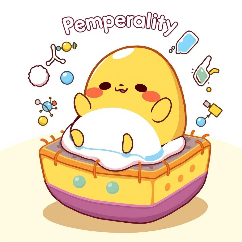 A delightful illustration of Gudetama, the lazy egg character from Sanrio, depicted in a cartoon style without any text