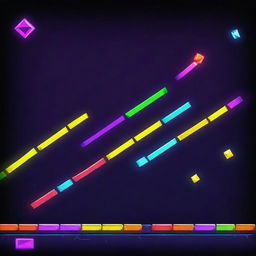 A high-energy action scene from Geometry Dash, with vividly colorful shapes, fast-paced movement, and kinetic light trails.