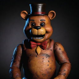 A detailed and vibrant rendering of Freddy Fazbear, the iconic and beloved character from Five Nights at Freddy's, standing amiably.