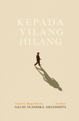 A novel cover design for a book titled 'KEPADA YANG HILANG' featuring a classic and minimalist style