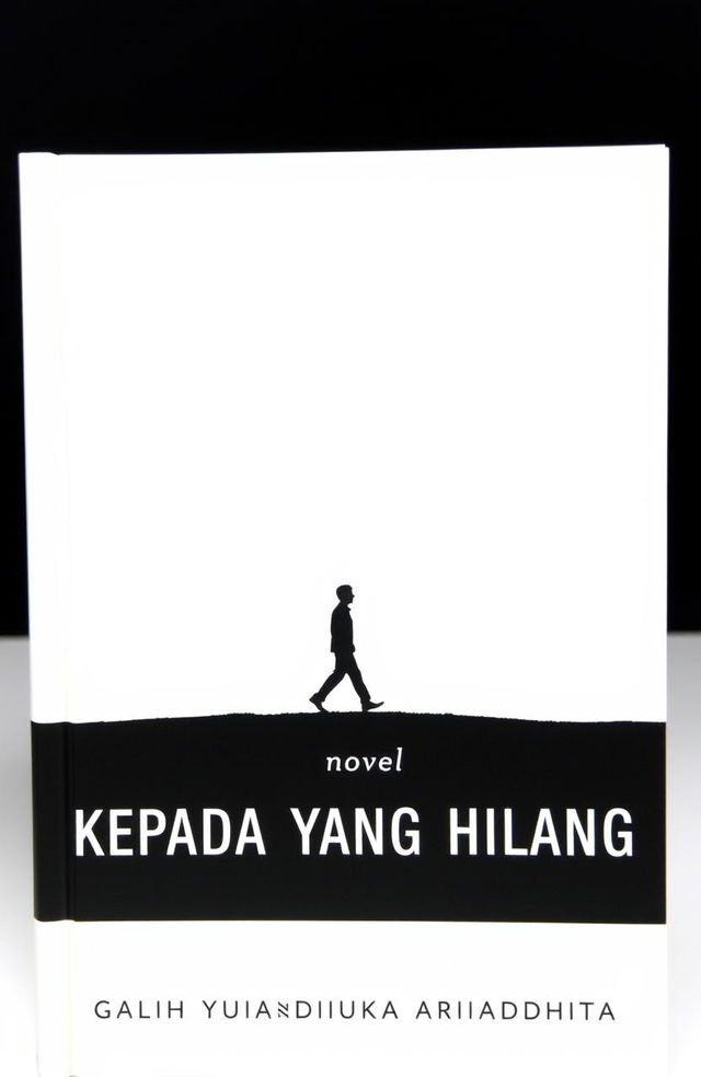 A classic and minimalist book cover for a novel titled 'KEPADA YANG HILANG'