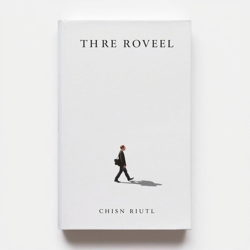 A book cover featuring a solitary figure walking, accompanied by a prominent shadow in a classic and minimalist design