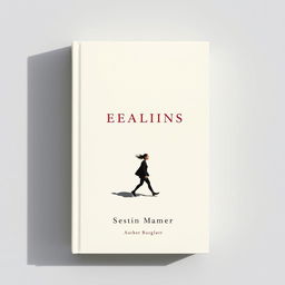 A book cover featuring a minimalist design showcasing a person walking, accompanied by a striking shadow that adds depth to the composition