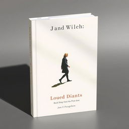 A book cover featuring a minimalist design showcasing a person walking, accompanied by a striking shadow that adds depth to the composition