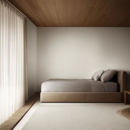 A minimalist bedroom with stylish, contemporary furniture, soothing colors, and simple designs.