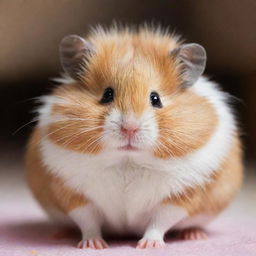 Cute hamster with fluffy fur and shining eyes