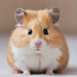 Cute hamster with fluffy fur and shining eyes