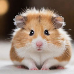 Cute hamster with fluffy fur and shining eyes