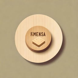 Design a logo showcasing a Minasa biscuit on a bamboo plate as the main element, and includes the title 'KREMASA'. The design should emphasize the biscuit's texture, the natural look of the bamboo plate, and the Filipino aesthetic