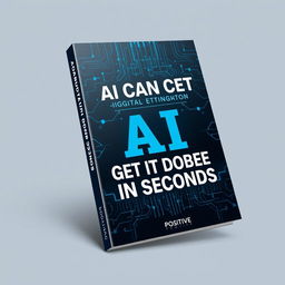 A 3D ebook cover for a digital marketing ebook titled 'AI CAN GET IT DONE IN SECONDS' with the author name 'POSITIVE'