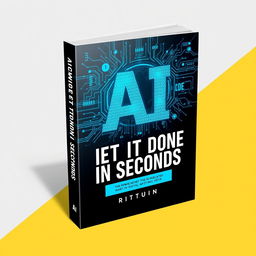 A 3D ebook cover for a digital marketing ebook titled 'AI CAN GET IT DONE IN SECONDS' with the author name 'POSITIVE'