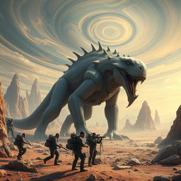 An epic expedition featuring the Tremor from the Megarexx series in a breathtaking alien environment