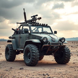 A post-apocalyptic buggy inspired by a Volkswagen Vocho, designed for the end of the world