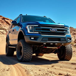 A hybrid vehicle combining the rugged features of a Ford Expedition Tremor with the powerful stance of a Ford 250 Megarexx