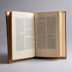 A large open book standing upright, with crisply detailed pages revealing a captivating story within.