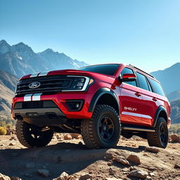 A stunning Ford Expedition Raptor R designed with Shelby 250 elements