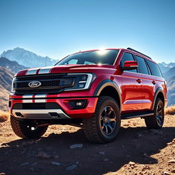 A stunning Ford Expedition Raptor R designed with Shelby 250 elements