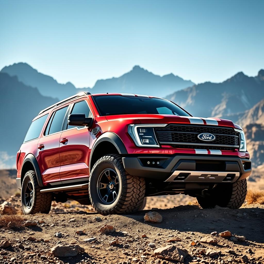 A stunning Ford Expedition Raptor R designed with Shelby 250 elements