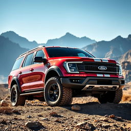 A stunning Ford Expedition Raptor R designed with Shelby 250 elements