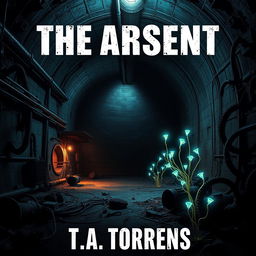 A striking book cover for a dystopian novel titled 'The Absent' by T