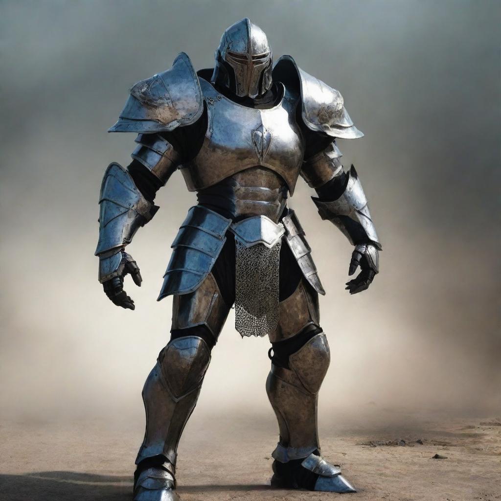 An imposing warrior donned in sleek, modern battle armor, emerging as a terrifying nightmare for enemies.