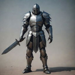 An imposing warrior donned in sleek, modern battle armor, emerging as a terrifying nightmare for enemies.