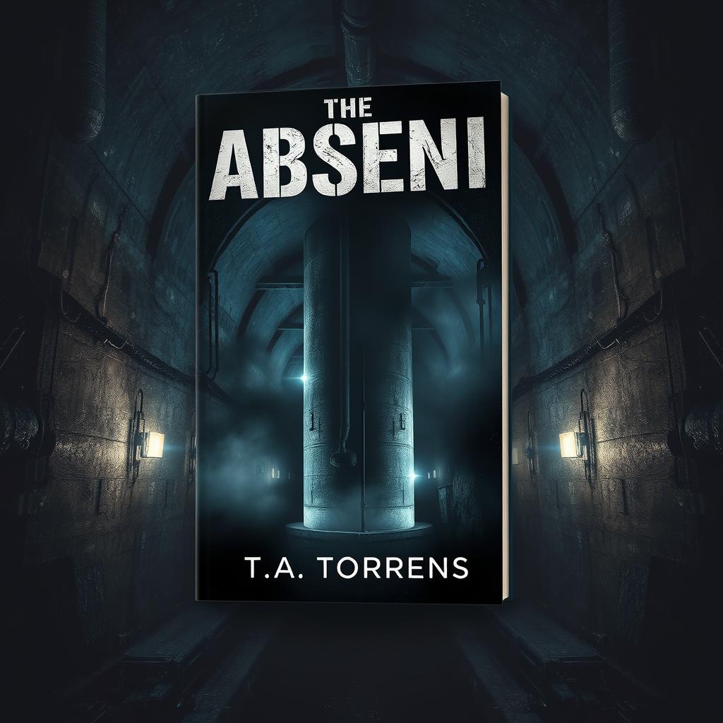 An intriguing book cover for a dystopian novel titled 'The Absent' by T