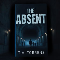 A captivating book cover for a dystopian novel titled 'The Absent' by T