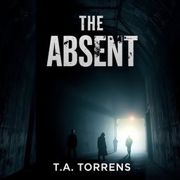 A captivating book cover for a dystopian novel titled 'The Absent' by T